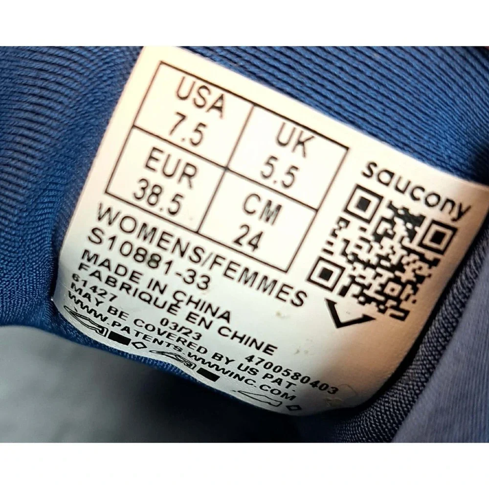 Saucony Triumph 21 Women's Road Running Shoes Size 7.5 Blue White Lace Up NOSOLE